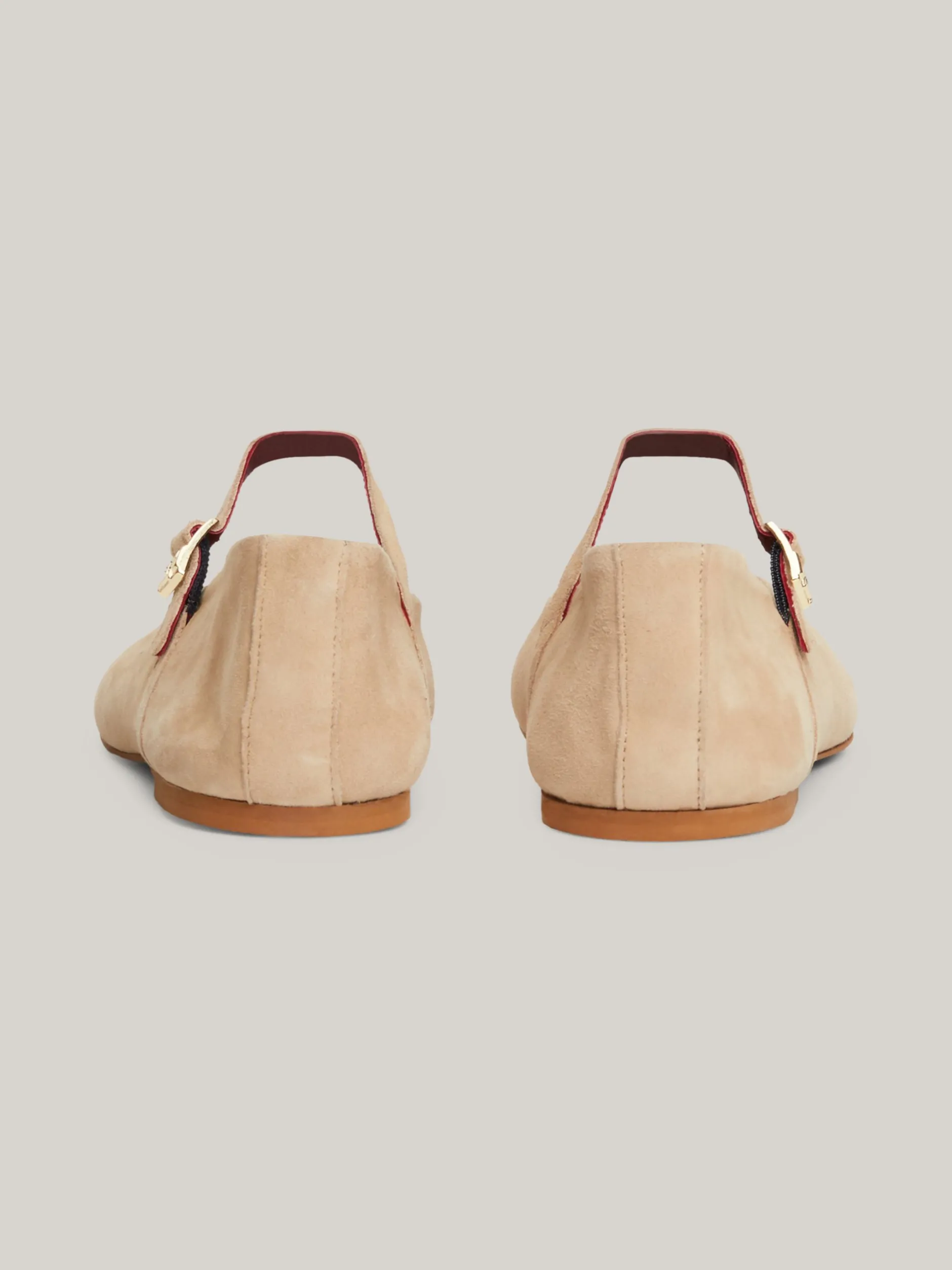 Baleriny|Płaskie Buty*Tommy Hilfiger Zamszowe Baleriny Mary Jane BEIGE