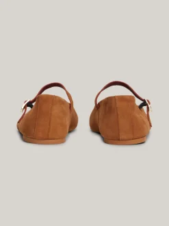 Baleriny|Płaskie Buty*Tommy Hilfiger Zamszowe Baleriny Mary Jane DRIFTWOOD BROWN