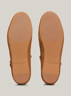 Baleriny|Płaskie Buty*Tommy Hilfiger Zamszowe Baleriny Mary Jane DRIFTWOOD BROWN