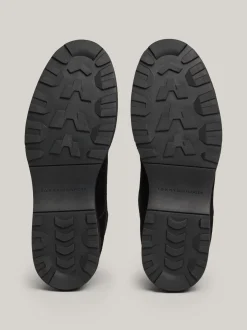 Buty Sznurowane|Buty*Tommy Hilfiger Zamszowe Botki Nad Kostkę Z Logo BLACK