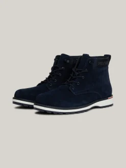 Buty Sznurowane|Buty*Tommy Hilfiger Zamszowe Botki Nad Kostkę Z Logo DESERT SKY