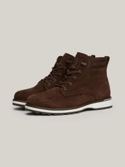Buty Sznurowane|Buty*Tommy Hilfiger Zamszowe Botki Nad Kostkę Z Logo COCOA