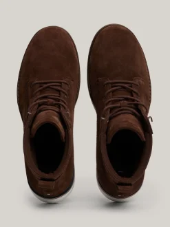 Buty Sznurowane|Buty*Tommy Hilfiger Zamszowe Botki Nad Kostkę Z Logo COCOA