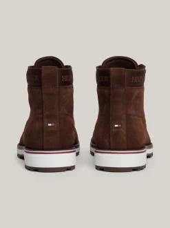 Buty Sznurowane|Buty*Tommy Hilfiger Zamszowe Botki Nad Kostkę Z Logo COCOA