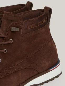 Buty Sznurowane|Buty*Tommy Hilfiger Zamszowe Botki Nad Kostkę Z Logo COCOA