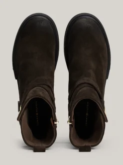 Botki*Tommy Hilfiger Zamszowe Botki TH Monogram DARK COFFEE