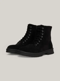 Buty Sznurowane|Buty*Tommy Hilfiger Zamszowe Buty Nad Kostkę BLACK