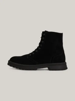 Buty Sznurowane|Buty*Tommy Hilfiger Zamszowe Buty Nad Kostkę BLACK