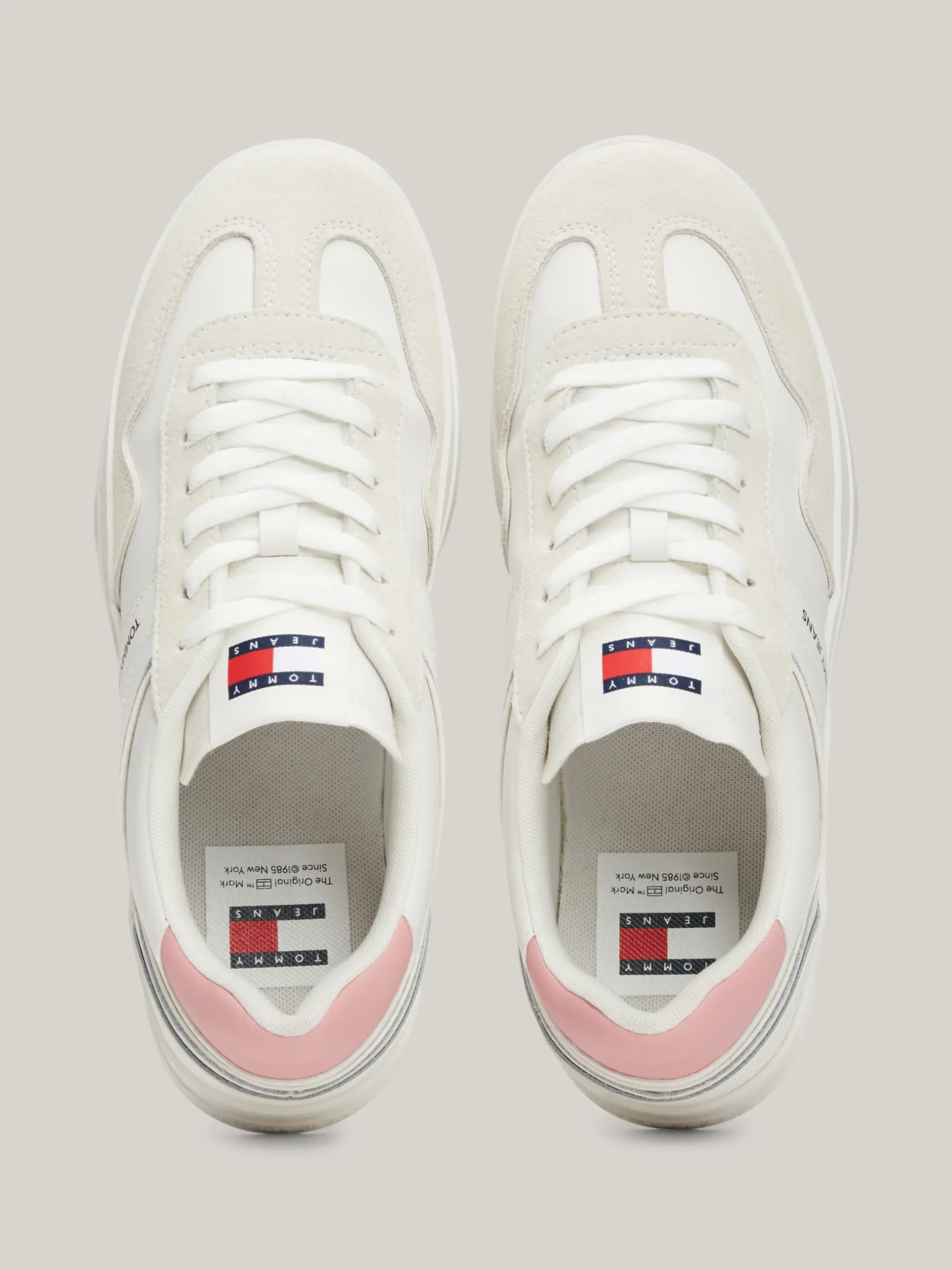 Sneakersy*Tommy Hilfiger Zamszowe Buty Sportowe ECRU