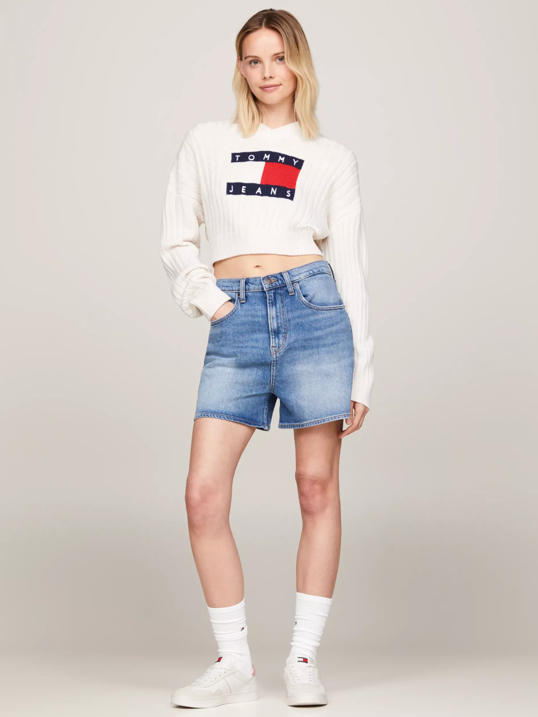Sneakersy*Tommy Hilfiger Zamszowe Buty Sportowe ECRU