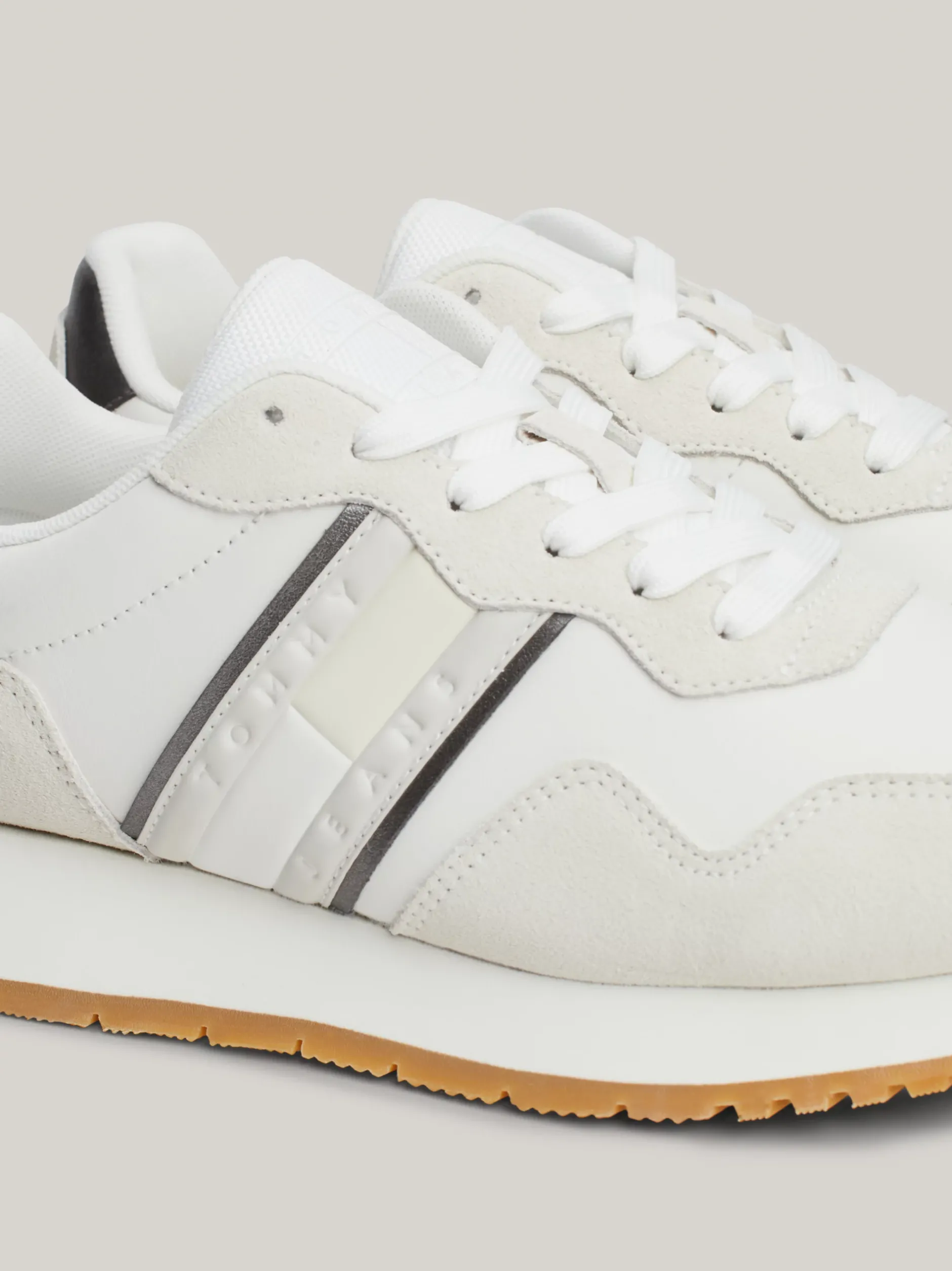 Sneakersy*Tommy Hilfiger Zamszowe Buty Sportowe ECRU