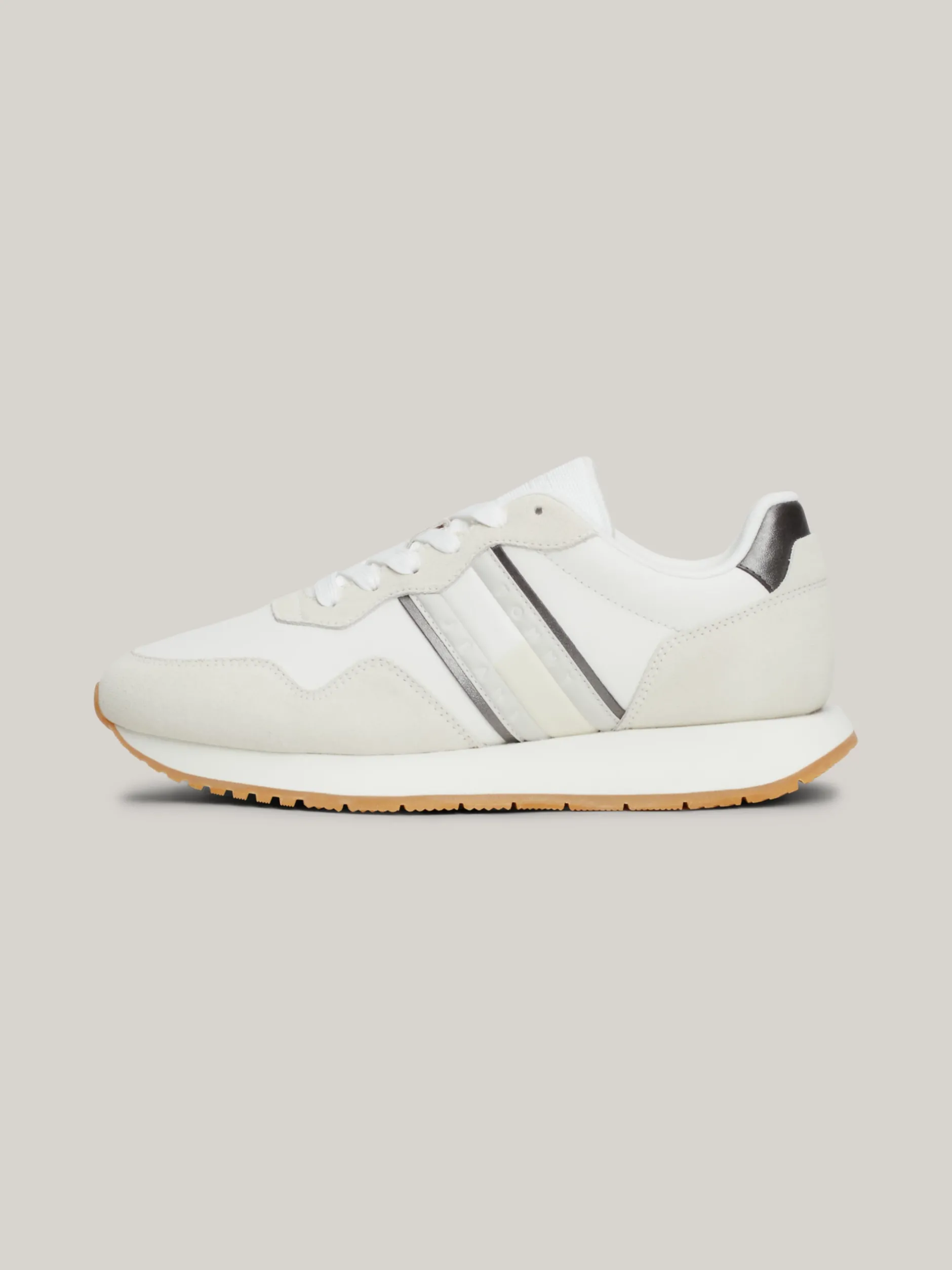 Sneakersy*Tommy Hilfiger Zamszowe Buty Sportowe ECRU