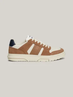 Sneakersy*Tommy Hilfiger Zamszowe Buty Sportowe Brooklyn Ze Wstawkami LIGHT SEPIA BROWN