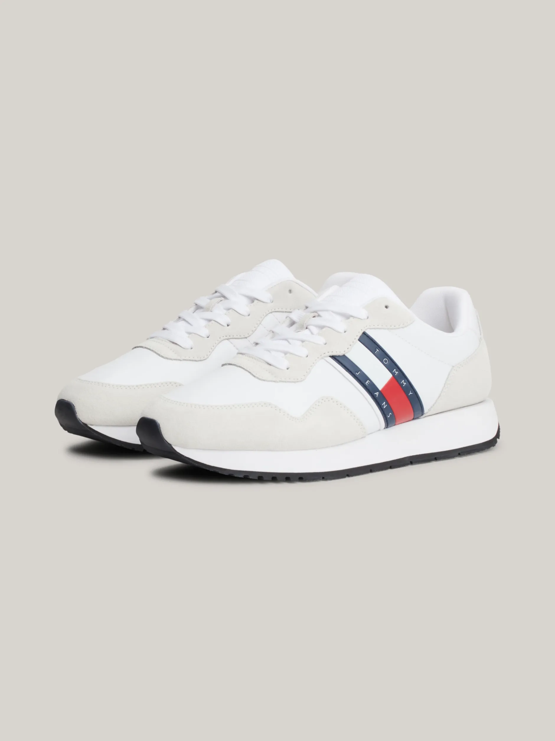 White Trainers|Sneakersy*Tommy Hilfiger Zamszowe Buty Sportowe Do Biegania Z Logo WHITE
