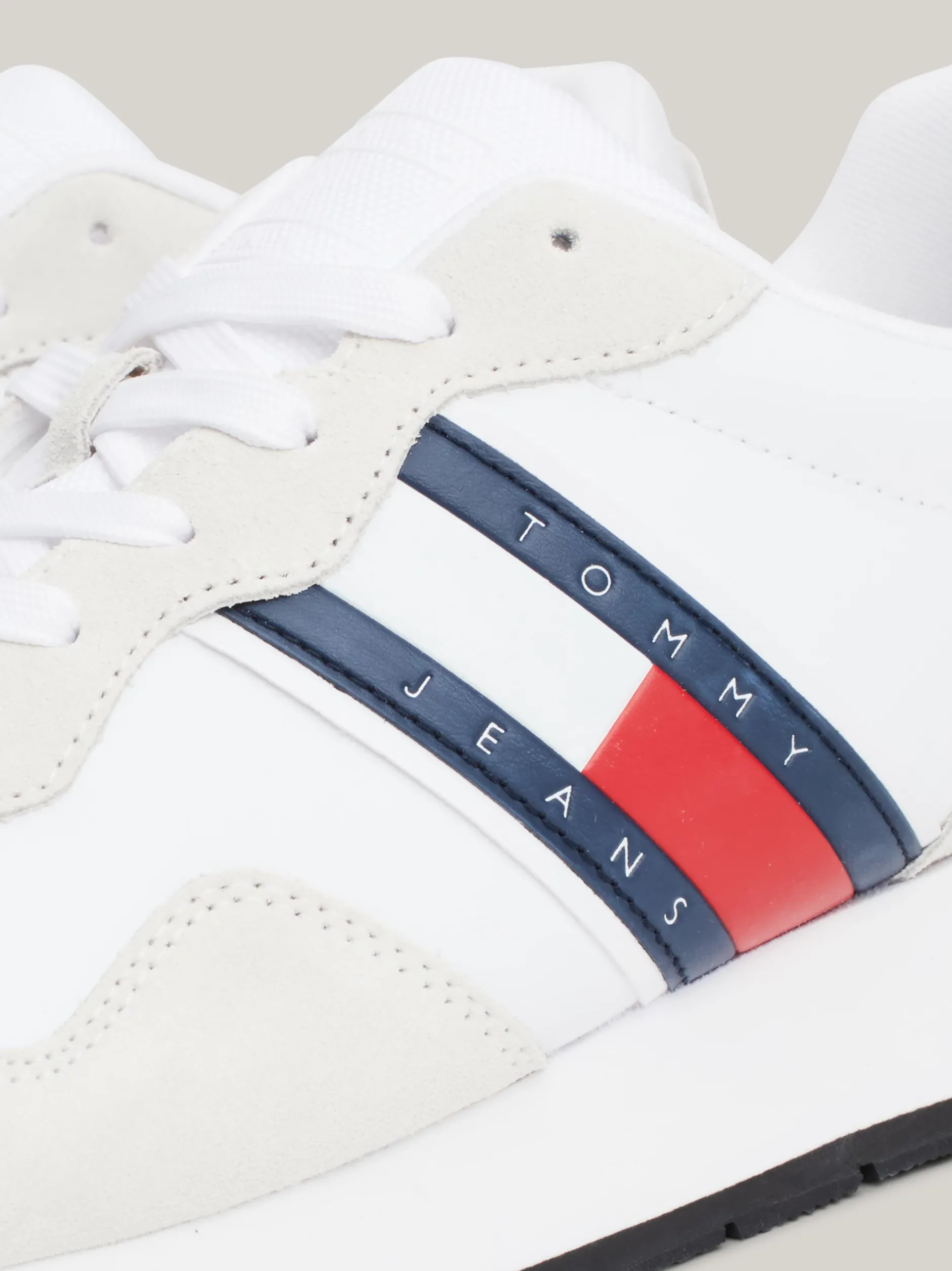 White Trainers|Sneakersy*Tommy Hilfiger Zamszowe Buty Sportowe Do Biegania Z Logo WHITE