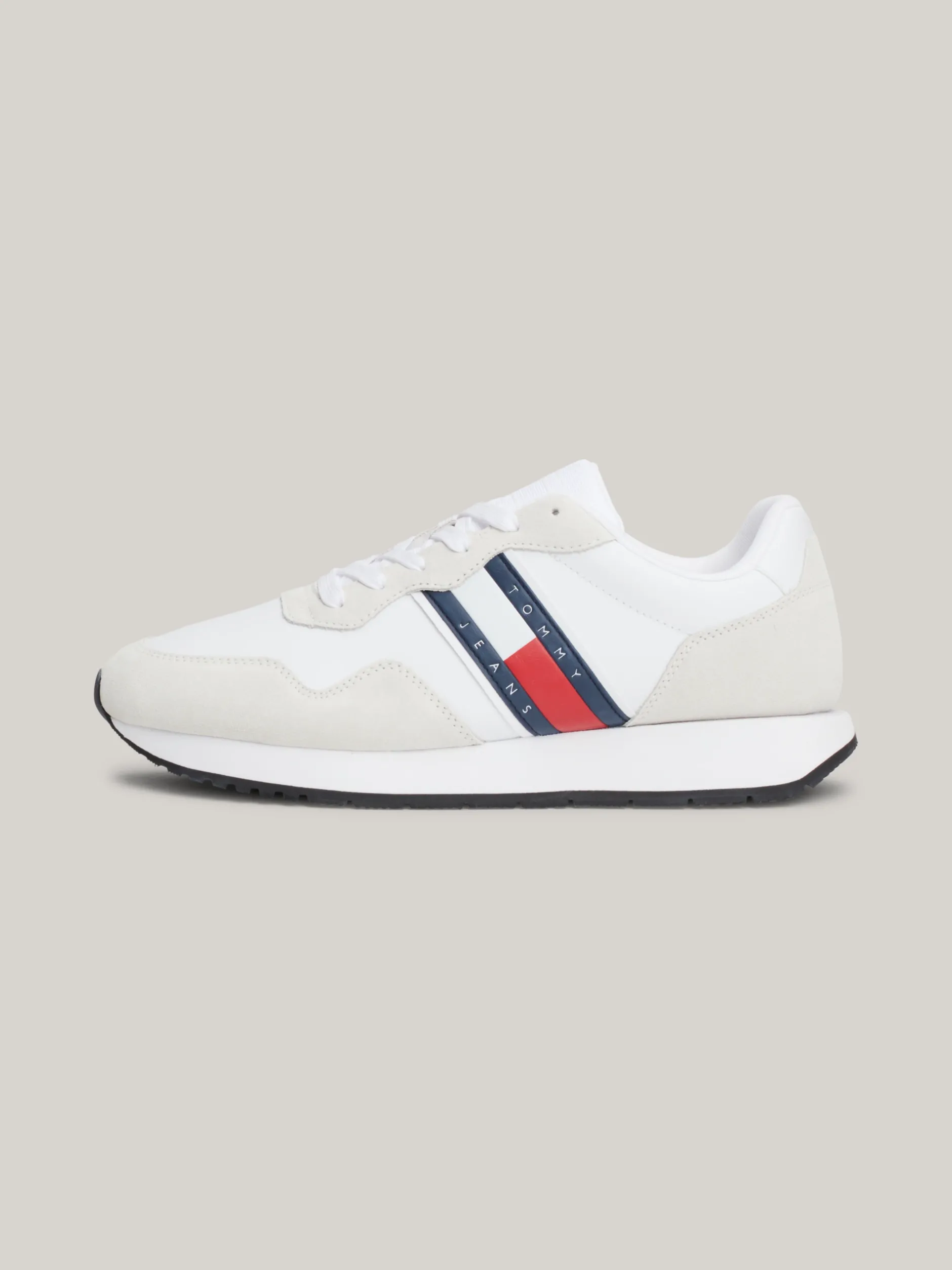 White Trainers|Sneakersy*Tommy Hilfiger Zamszowe Buty Sportowe Do Biegania Z Logo WHITE