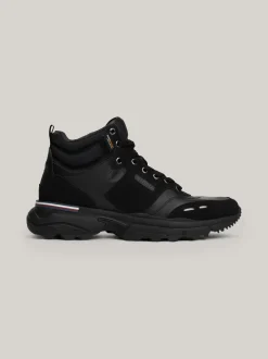 Sneakersy*Tommy Hilfiger Zamszowe Buty Sportowe Do Kostki Z Protektorem BLACK