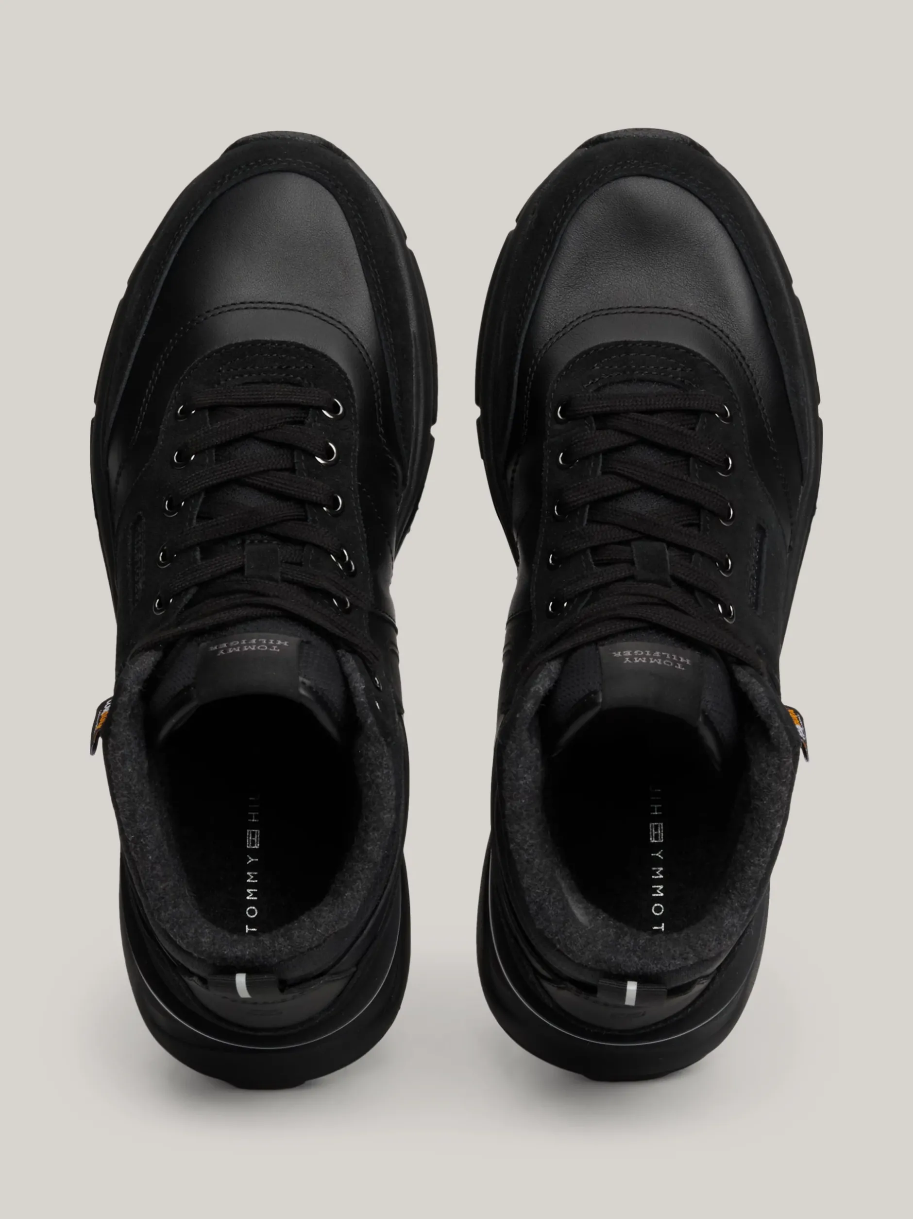 Sneakersy*Tommy Hilfiger Zamszowe Buty Sportowe Do Kostki Z Protektorem BLACK