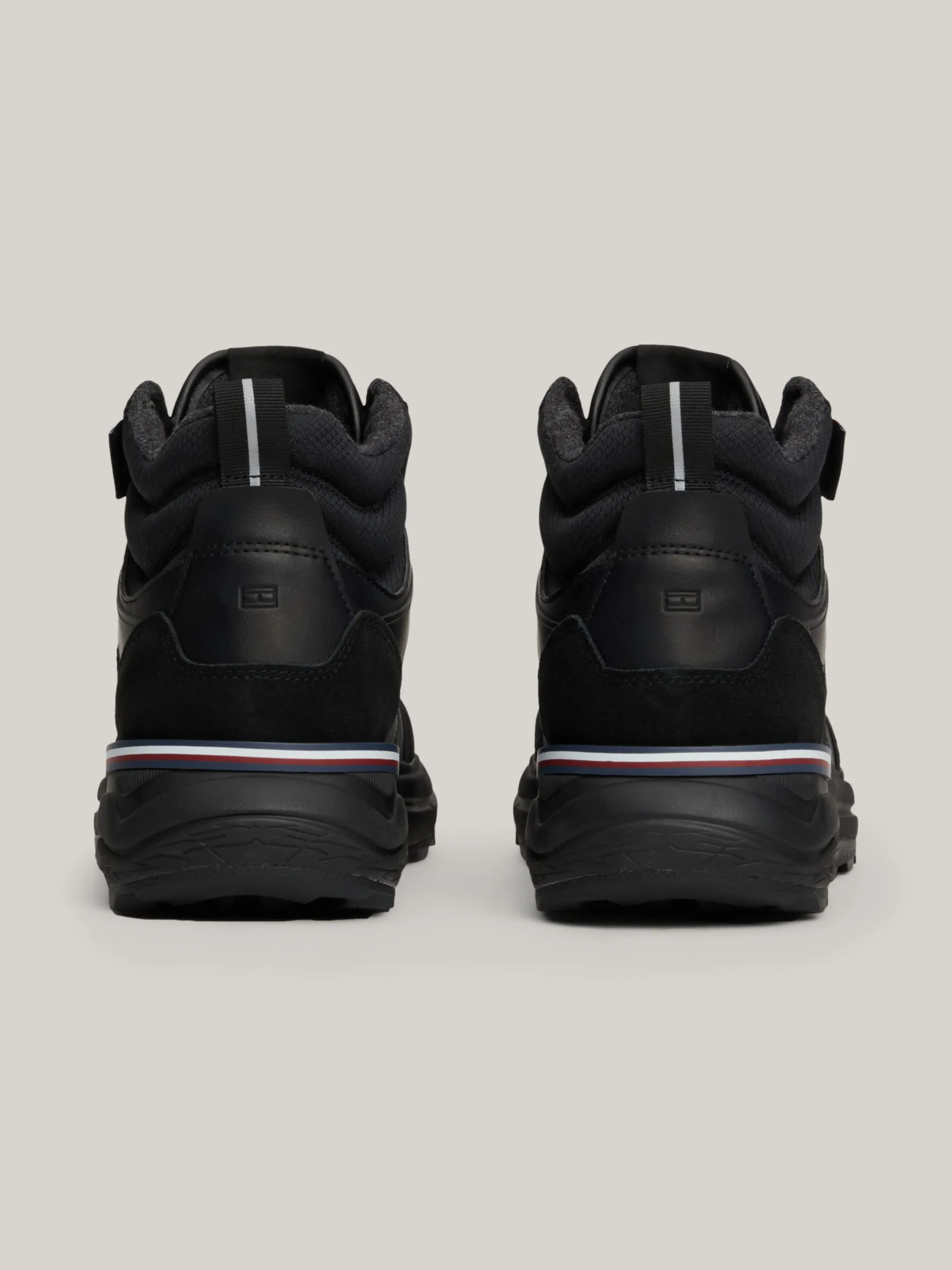 Sneakersy*Tommy Hilfiger Zamszowe Buty Sportowe Do Kostki Z Protektorem BLACK