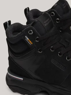 Sneakersy*Tommy Hilfiger Zamszowe Buty Sportowe Do Kostki Z Protektorem BLACK
