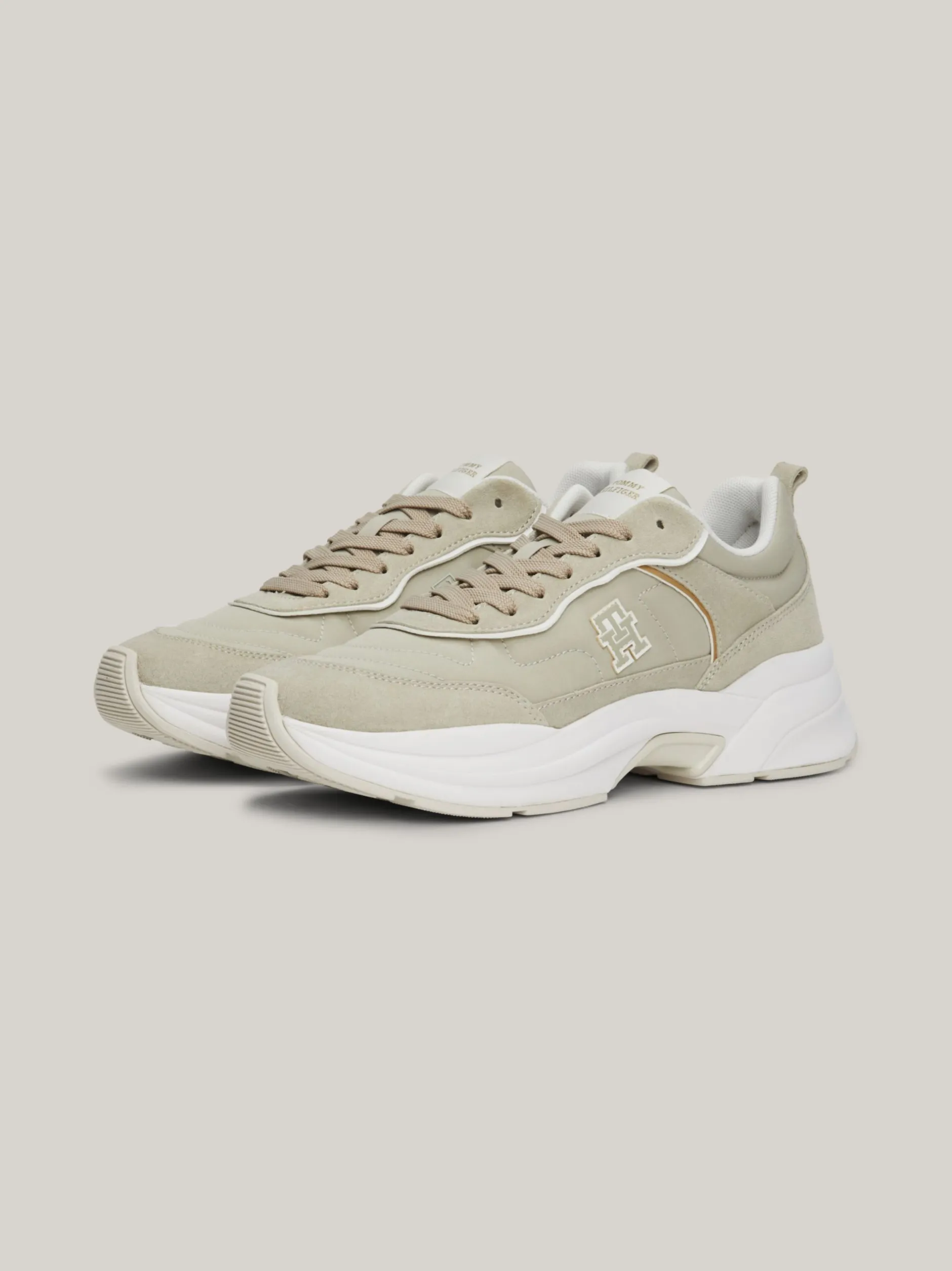 Sneakersy*Tommy Hilfiger Zamszowe Buty Sportowe Do Biegania STONE