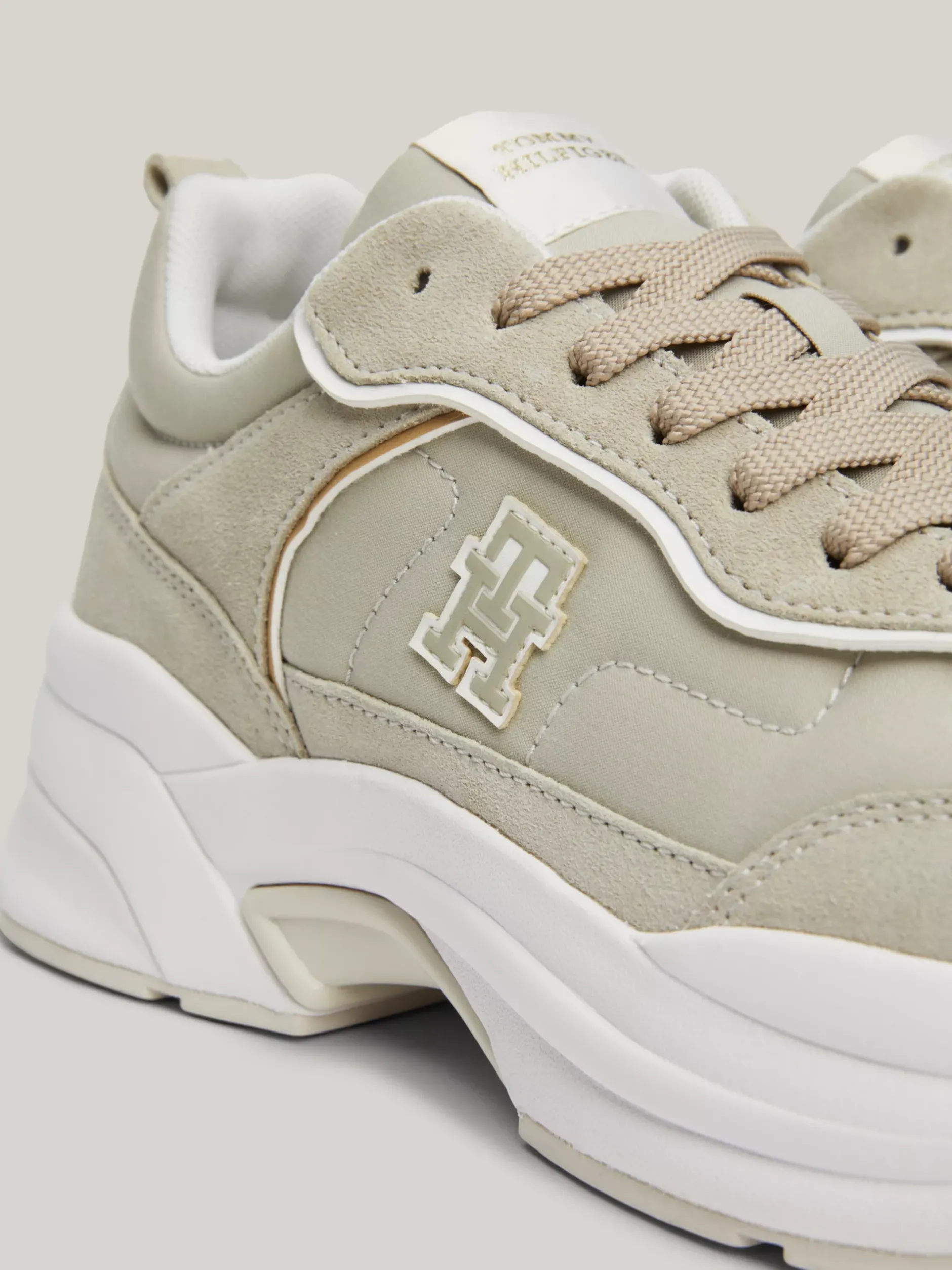 Sneakersy*Tommy Hilfiger Zamszowe Buty Sportowe Do Biegania STONE