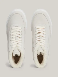 Sneakersy*Tommy Hilfiger Zamszowe Buty Sportowe Za Kostkę ANCIENT WHITE