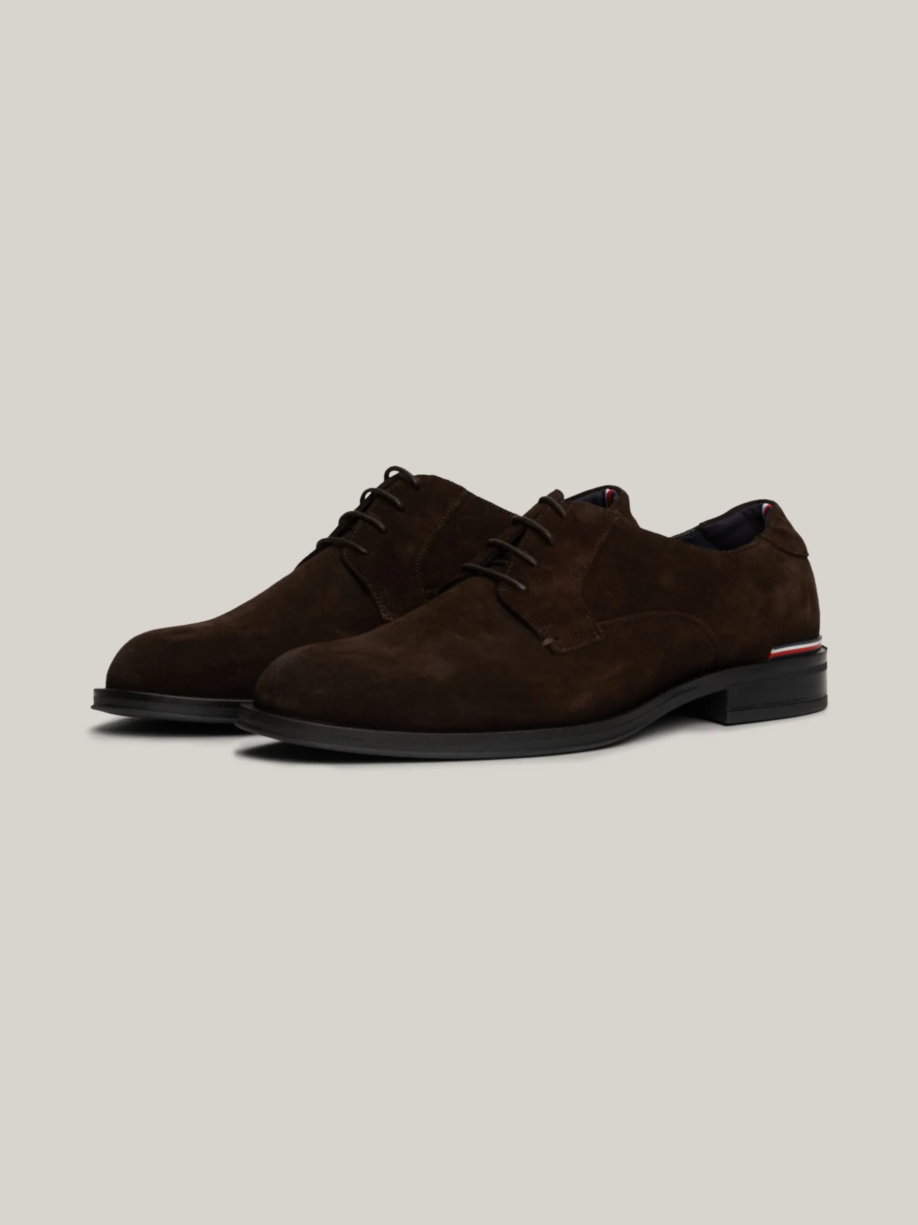 Buty Wizytowe*Tommy Hilfiger Zamszowe Derby DARK COFFEE