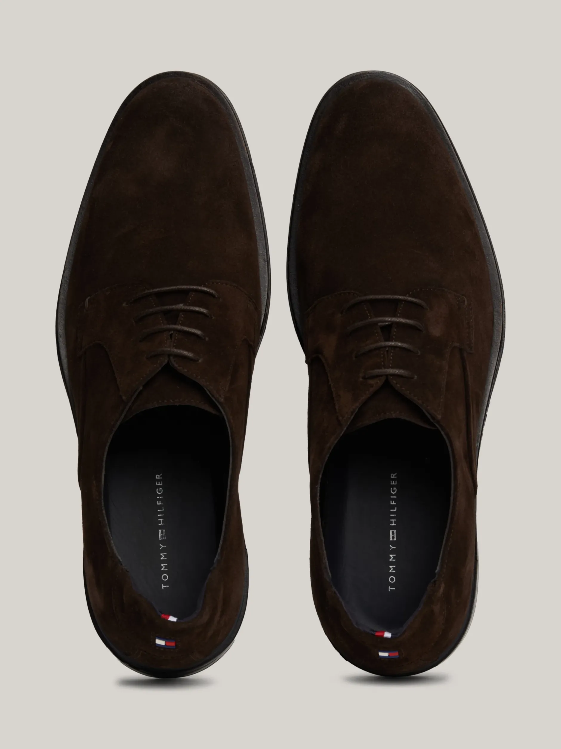 Buty Wizytowe*Tommy Hilfiger Zamszowe Derby DARK COFFEE