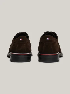 Buty Wizytowe*Tommy Hilfiger Zamszowe Derby DARK COFFEE