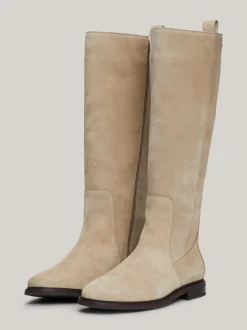Kozaki|Botki*Tommy Hilfiger Zamszowe Kozaki Z Flagą BEIGE