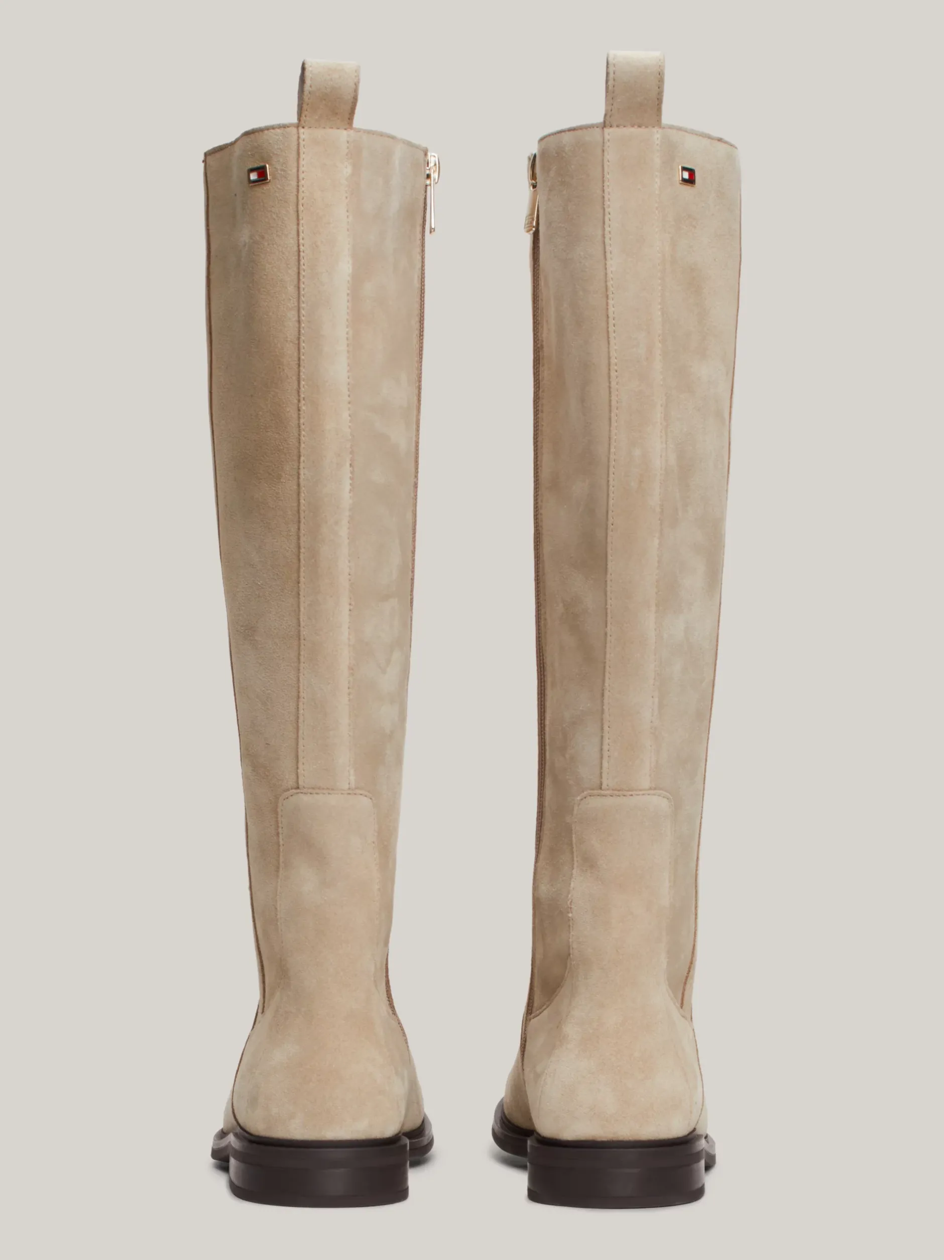 Kozaki|Botki*Tommy Hilfiger Zamszowe Kozaki Z Flagą BEIGE