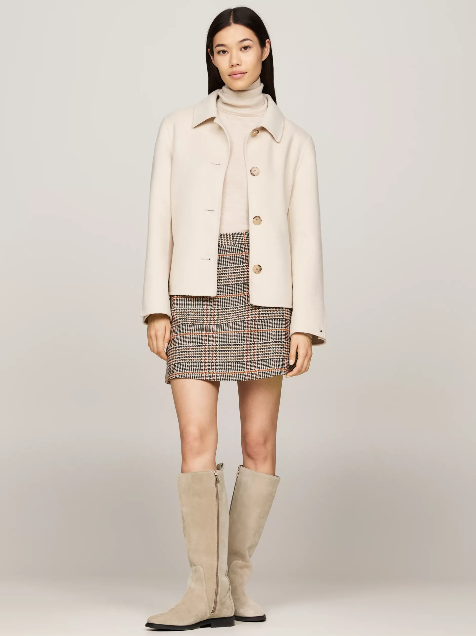 Kozaki|Botki*Tommy Hilfiger Zamszowe Kozaki Z Flagą BEIGE