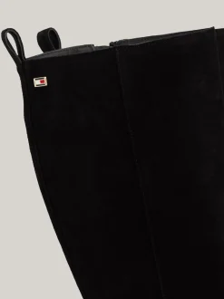 Kozaki|Botki*Tommy Hilfiger Zamszowe Kozaki Z Flagą BLACK