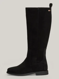 Kozaki|Botki*Tommy Hilfiger Zamszowe Kozaki Z Flagą BLACK