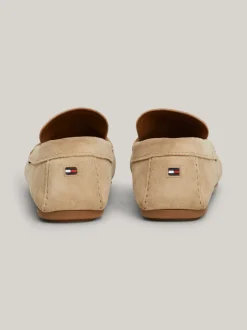 Mokasyny & Buty Żeglarskie|Buty Casual*Tommy Hilfiger Zamszowe Mokasyny Typu Driver Z Flagą BEIGE