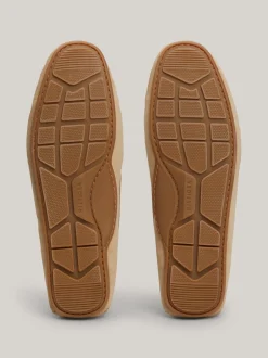 Mokasyny & Buty Żeglarskie|Buty Casual*Tommy Hilfiger Zamszowe Mokasyny Typu Driver Z Flagą BEIGE
