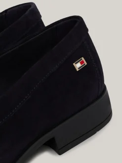 Mokasyny & Loafers|Płaskie Buty*Tommy Hilfiger Zamszowe Mokasyny Z Emaliowaną Flagą SPACE BLUE