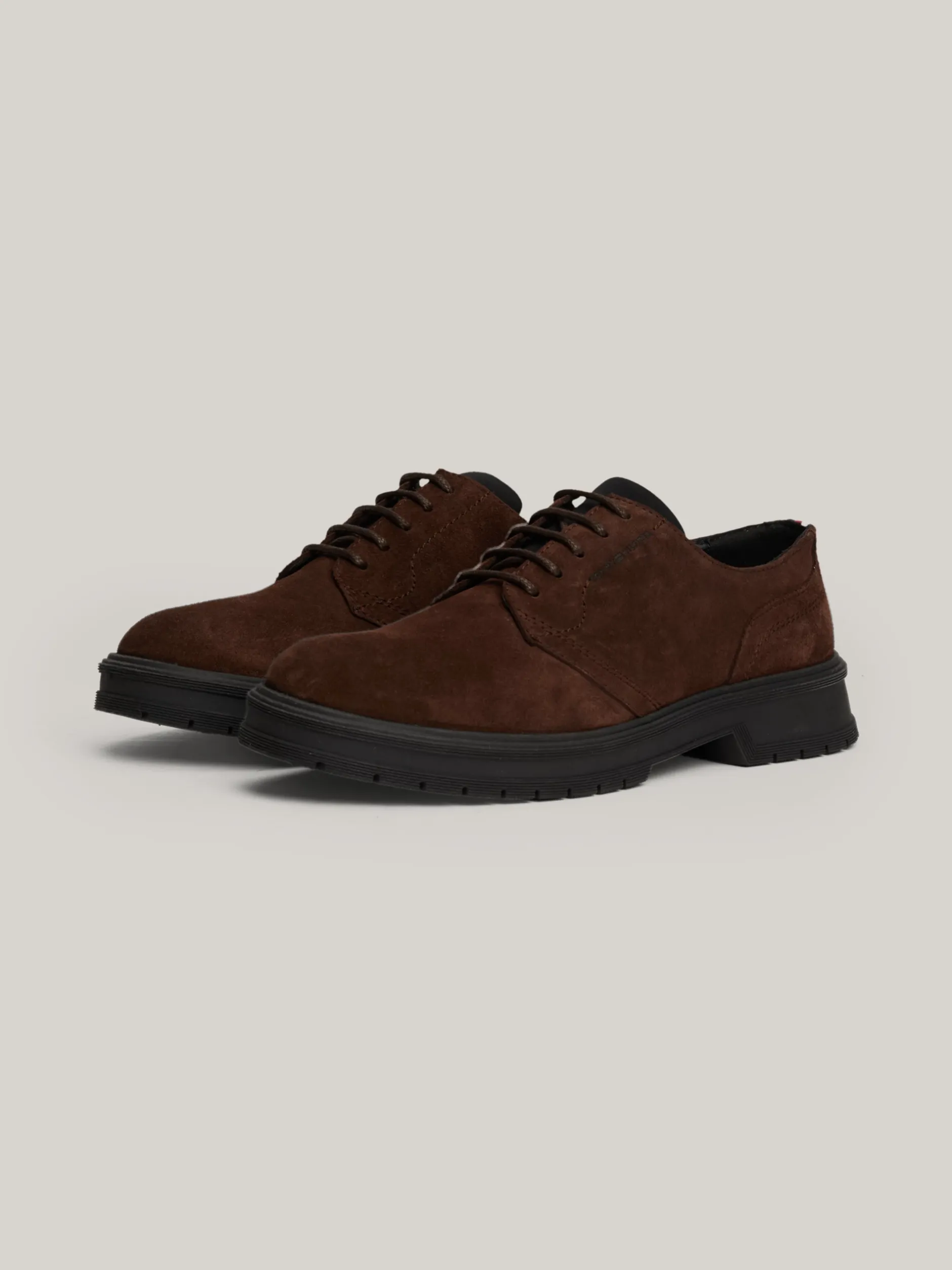 Buty Wizytowe*Tommy Hilfiger Zamszowe Sznurowane Buty Typu Derby COCOA