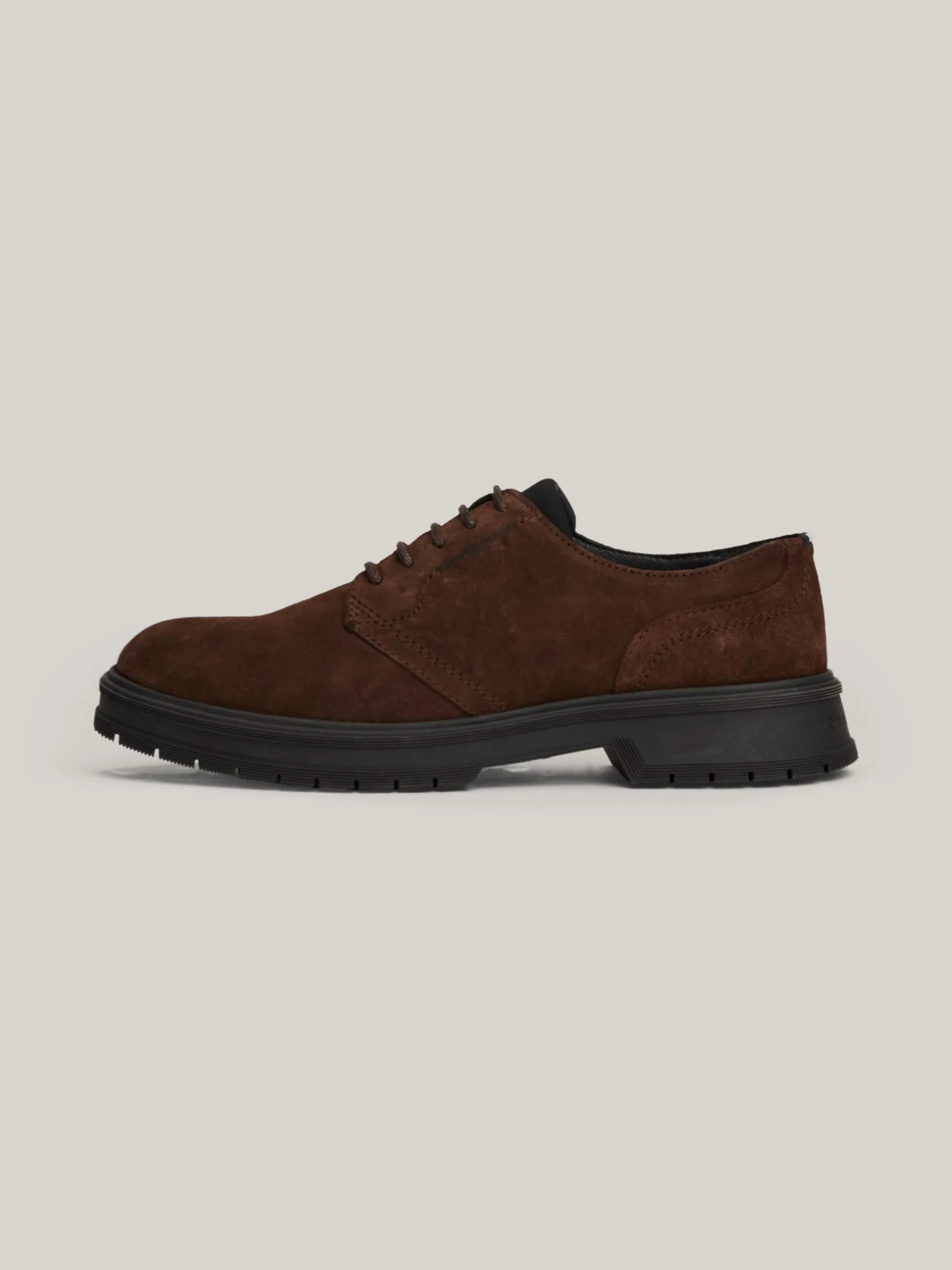 Buty Wizytowe*Tommy Hilfiger Zamszowe Sznurowane Buty Typu Derby COCOA