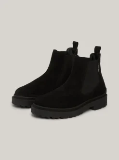 Sztyblety|Buty*Tommy Hilfiger Zamszowe Sztyblety Na Podeszwie Z Protektorem BLACK