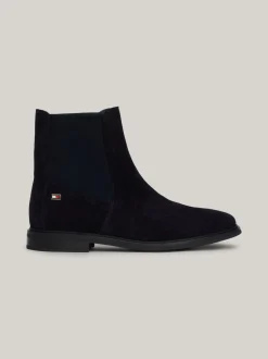 Chelsea Boots|Botki*Tommy Hilfiger Zamszowe Sztyblety Z Emaliowaną Flagą SPACE BLUE