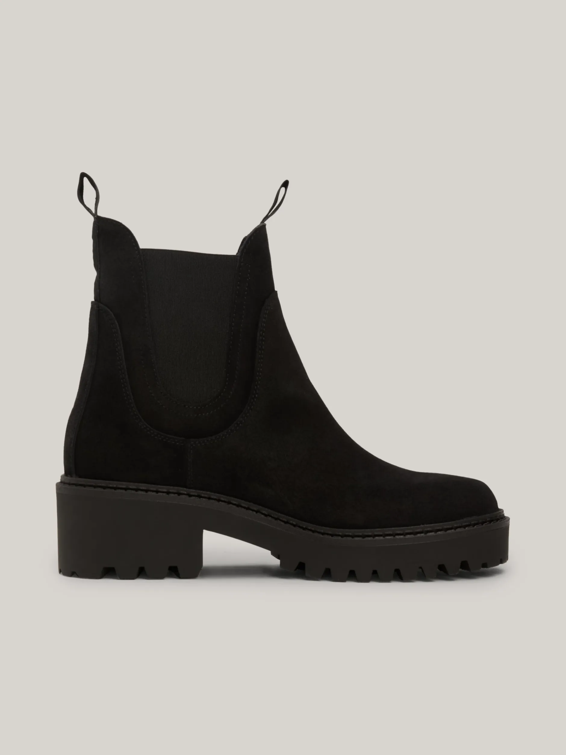 Chelsea Boots|Botki*Tommy Hilfiger Zamszowe Sztyblety Z Grubą Podeszwą BLACK