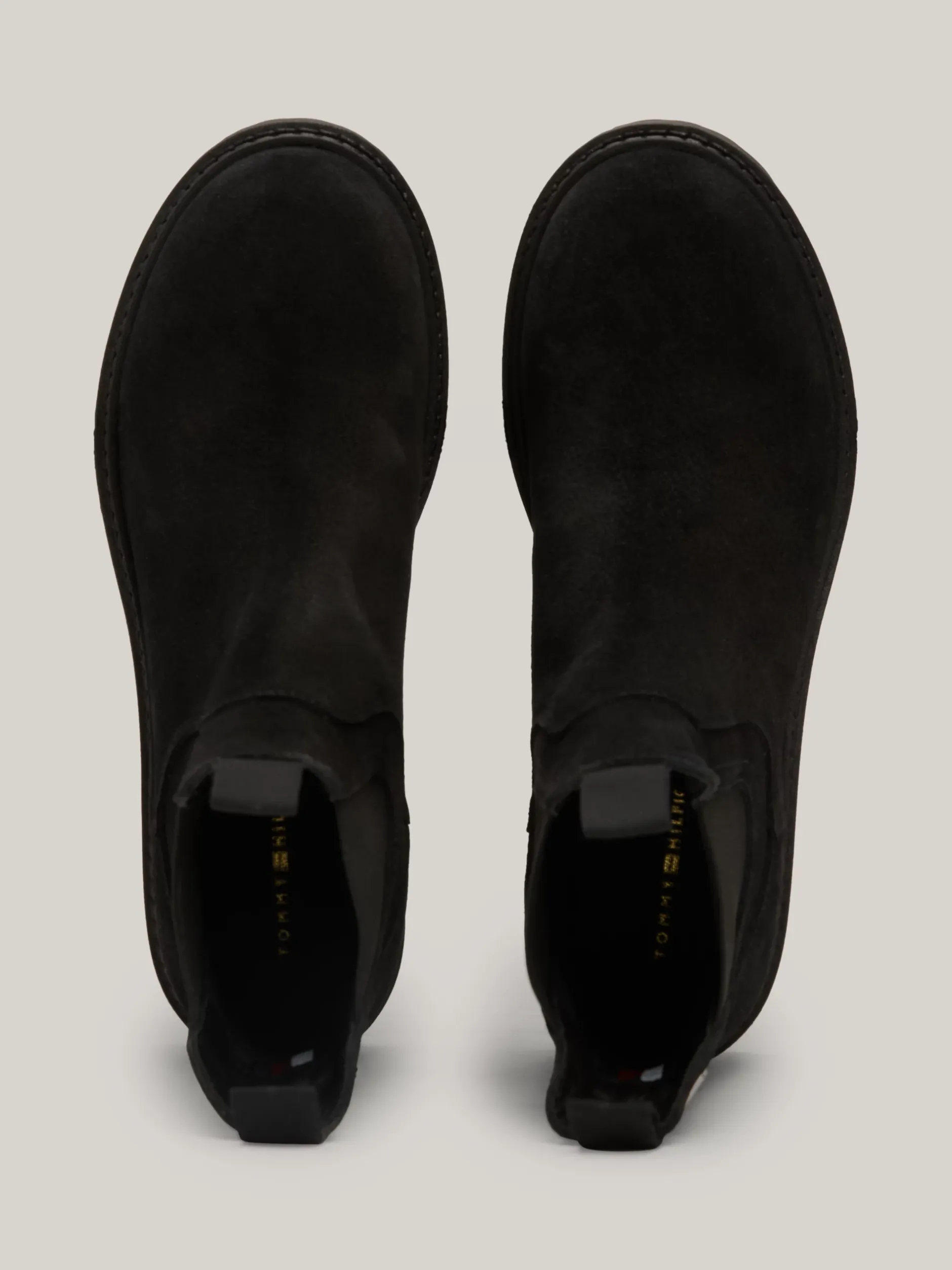 Chelsea Boots|Botki*Tommy Hilfiger Zamszowe Sztyblety Z Grubą Podeszwą BLACK