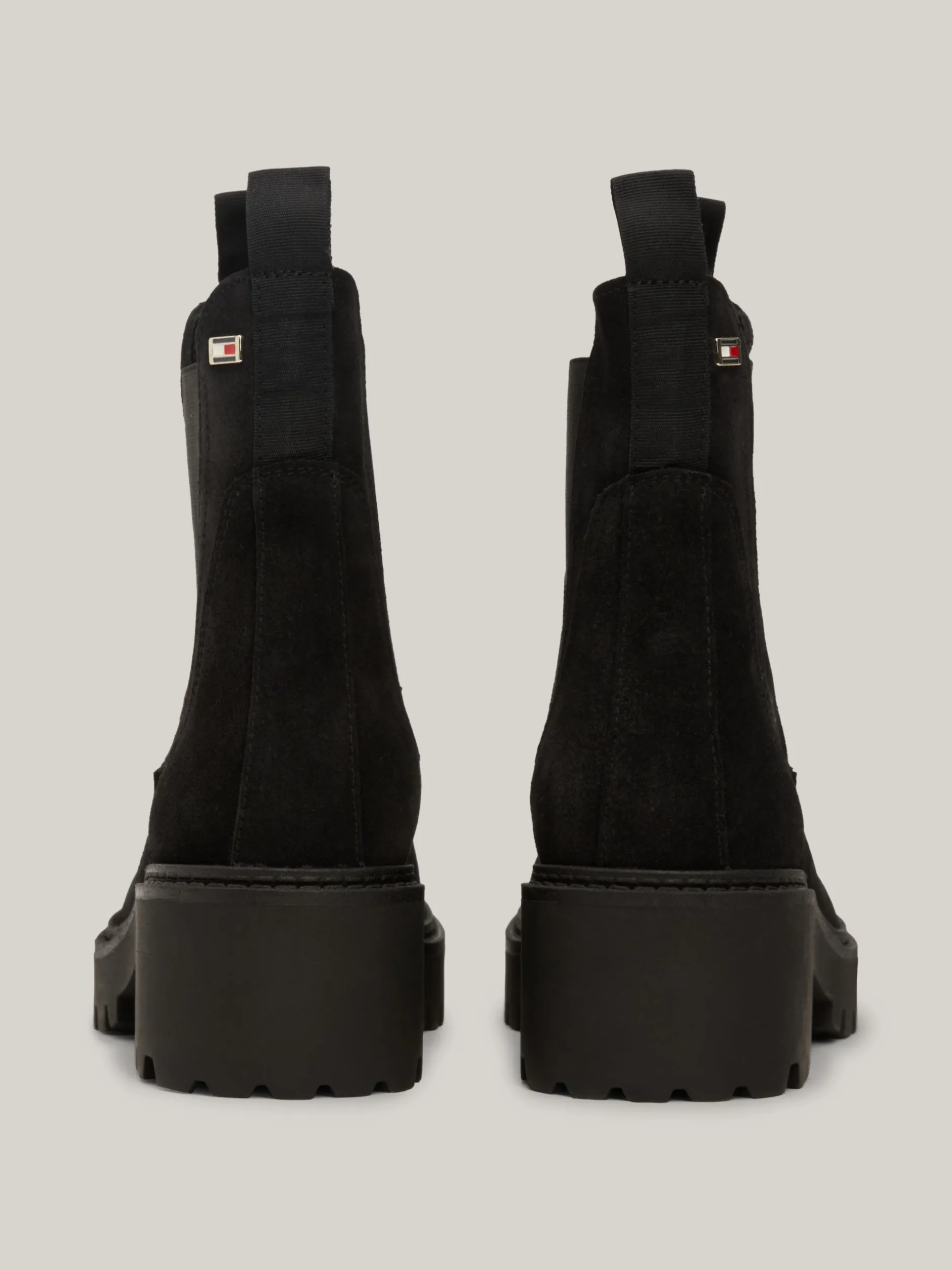 Chelsea Boots|Botki*Tommy Hilfiger Zamszowe Sztyblety Z Grubą Podeszwą BLACK