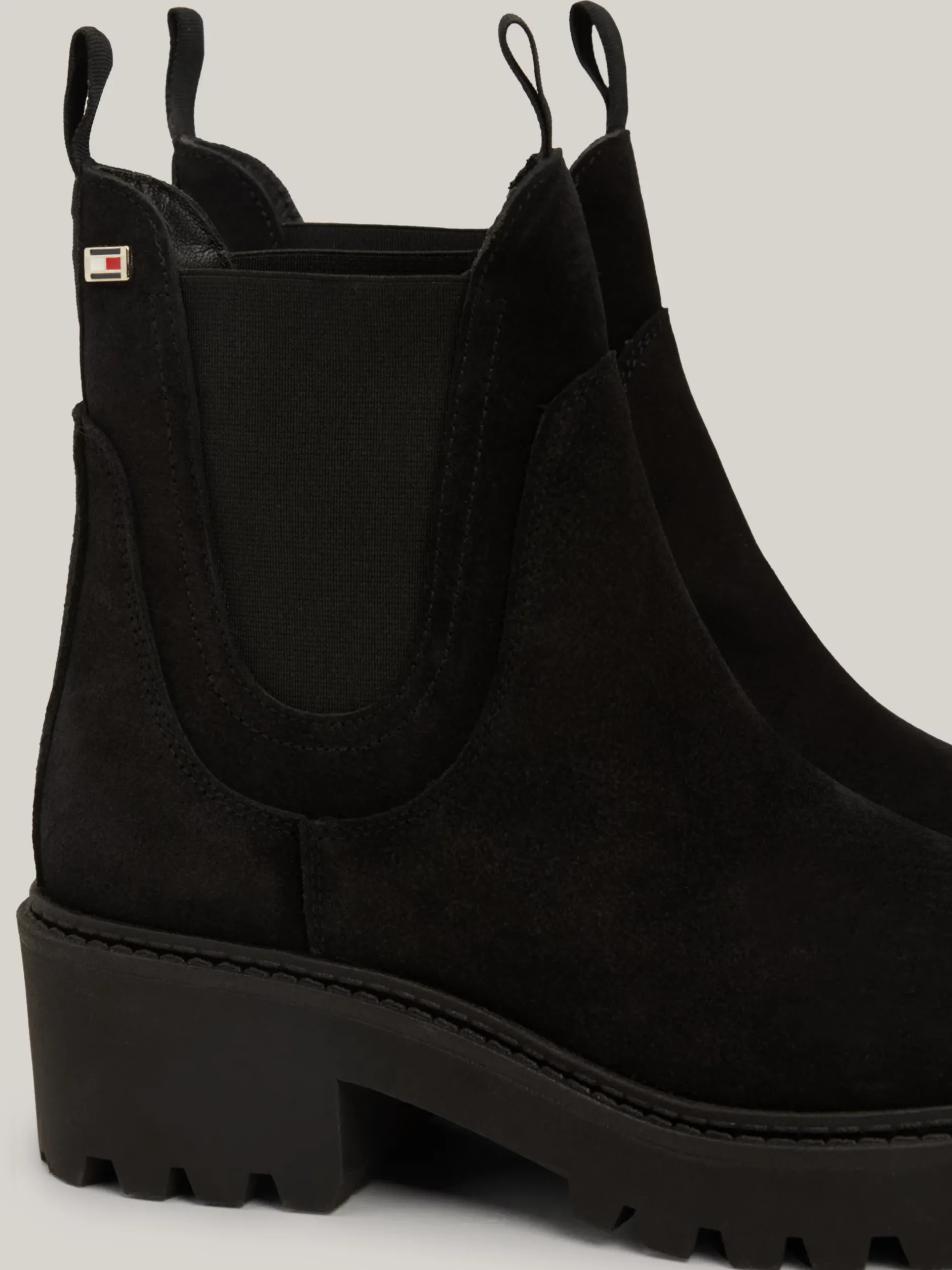 Chelsea Boots|Botki*Tommy Hilfiger Zamszowe Sztyblety Z Grubą Podeszwą BLACK