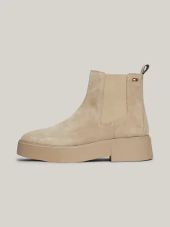 Chelsea Boots|Botki*Tommy Hilfiger Zamszowe Sztyblety Z Grubą Podeszwą BEIGE