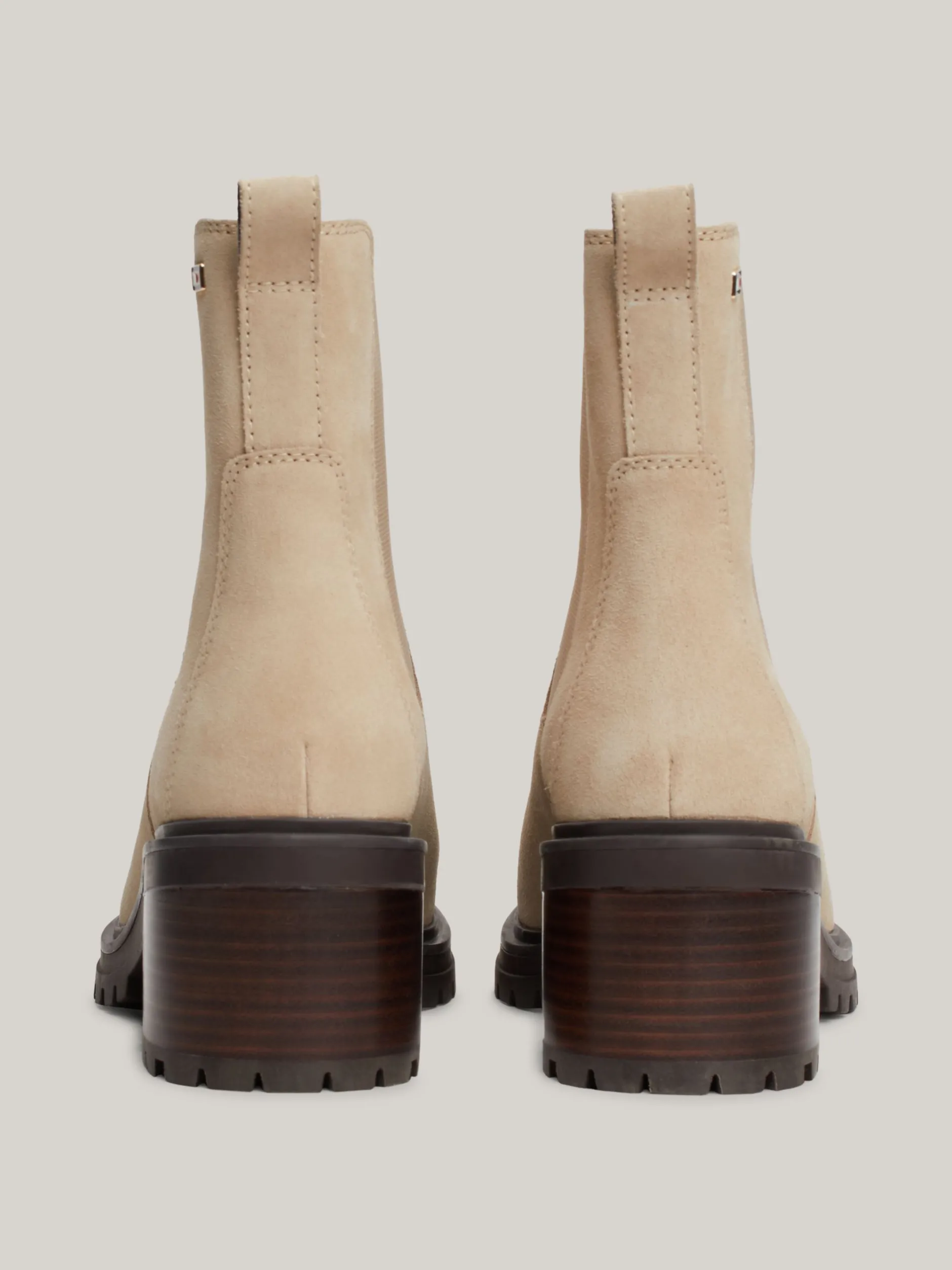 Chelsea Boots|Botki*Tommy Hilfiger Zamszowe Sztyblety Z Obcasem Klockowym BEIGE