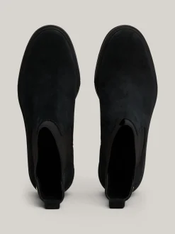 Chelsea Boots|Botki*Tommy Hilfiger Zamszowe Sztyblety Z Obcasem Klockowym BLACK