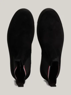 Sztyblety|Buty*Tommy Hilfiger Zamszowe Sztyblety Z Sygnowaną Tasiemką BLACK